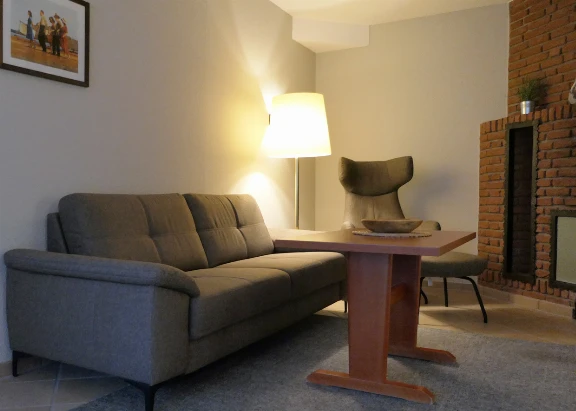 Ein Wohnzimmer einer Ferienwohnung im Haus Godewind, Cuxhaven Duhnen